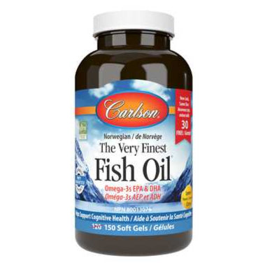 Carlson The Very Finest Fish Oil 150 Softgels, Lemon FlavourNutrition Plus
