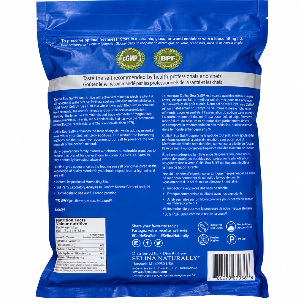 Celtic Sea Salt Light Grey Resealable Bag 5 Lb - Nutrition Plus