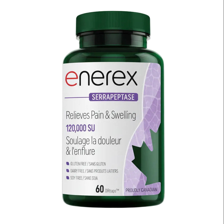Enerex Serrapeptase 120,000 Delayed Release 60 Capsules - Nutrition Plus