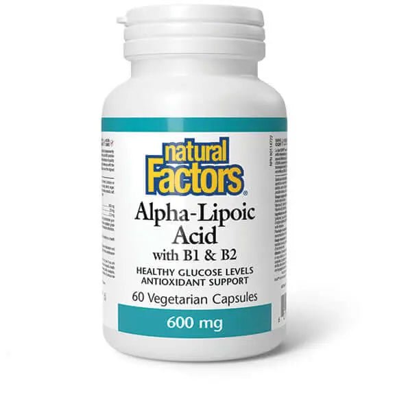 Natural Factors Alpha-Lipoic Acid with B1 & B2 60 Veg Capsules - Nutrition Plus