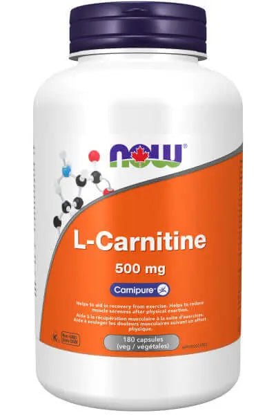 Now L-Carnitine 500mg 180 Veg Capsules - Nutrition Plus
