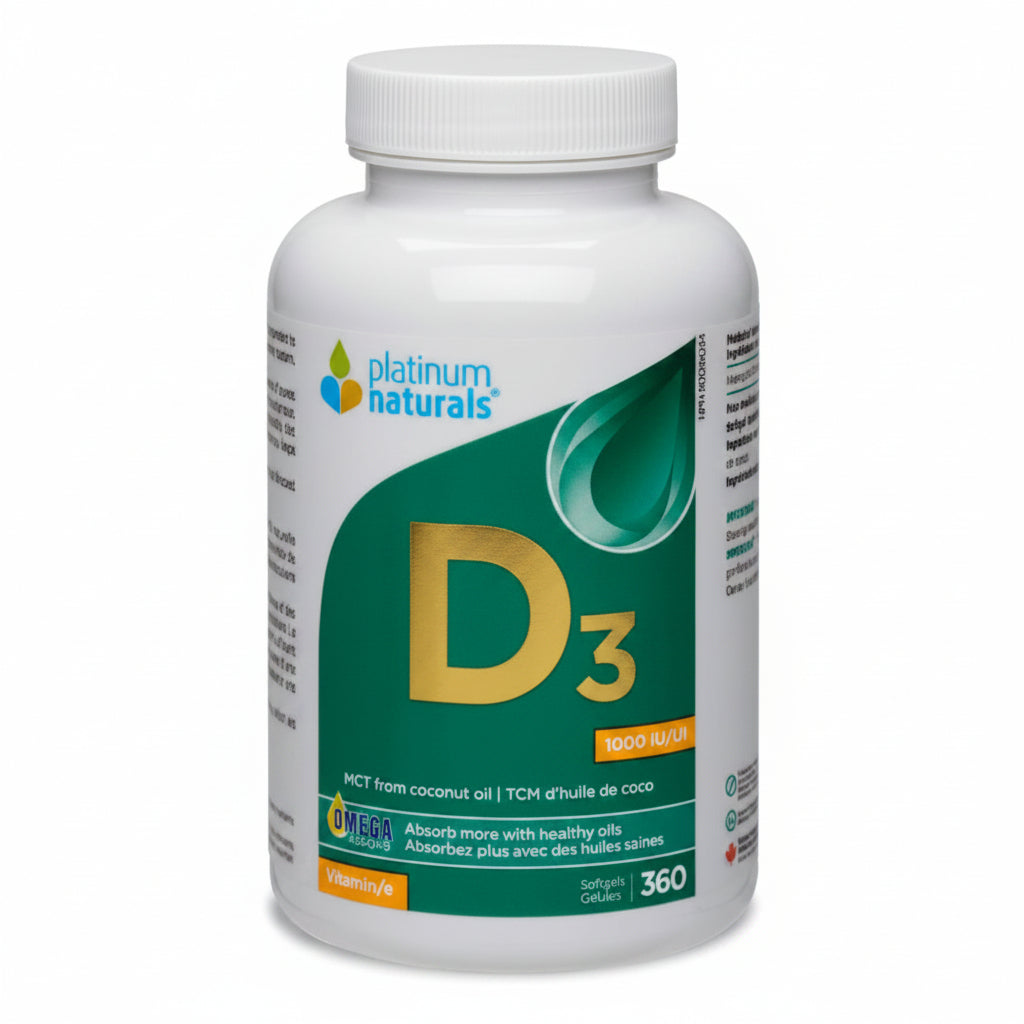 Platinum Naturals Vitamin D3 1000 i.u. 360 Softgels - Nutrition Plus
