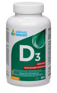Thumbnail for Platinum Naturals Vitamin D3 2500 IU Extra Strength - Nutrition Plus