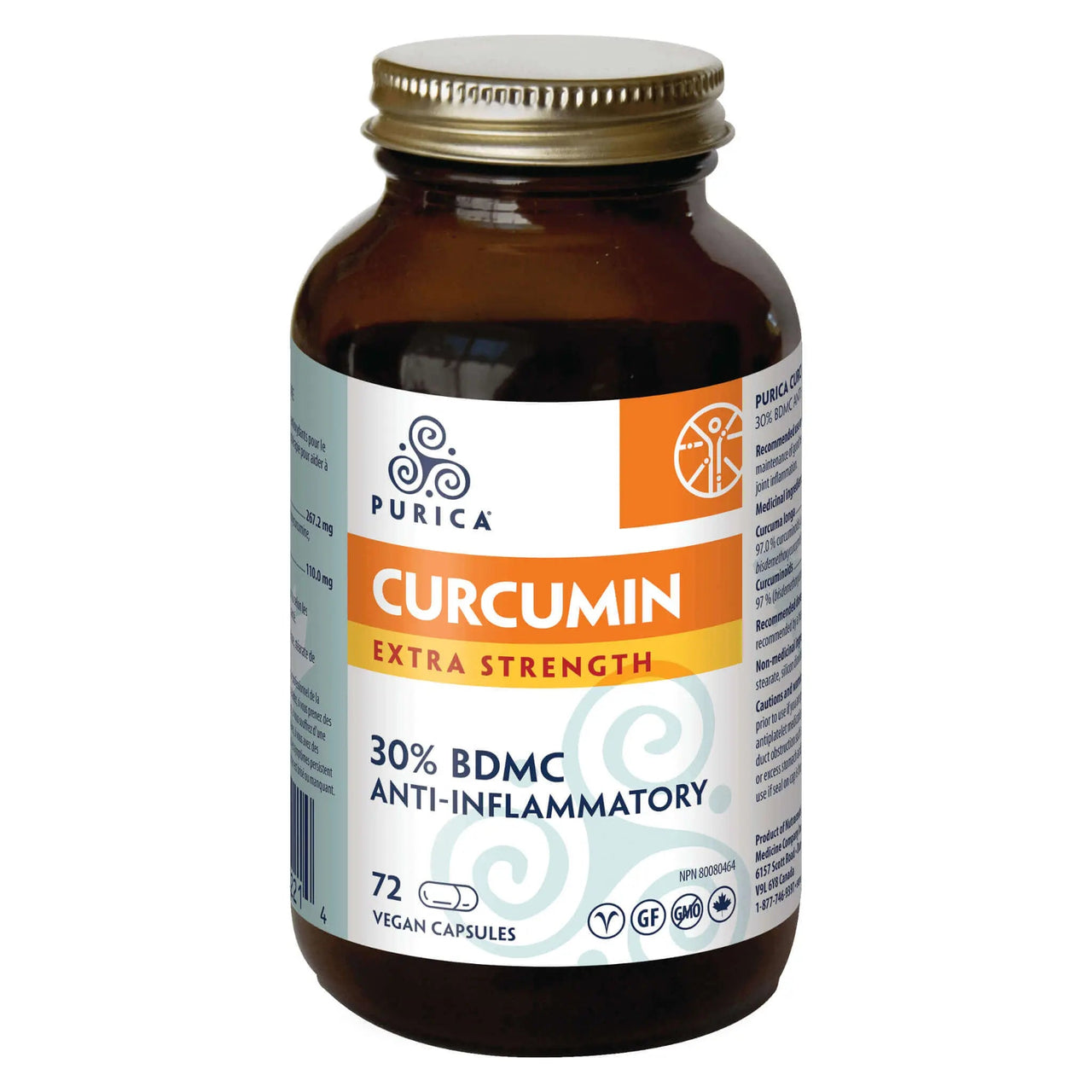 Purica Curcumin Extra Strength 72 Bonus Veg Capsules - Nutrition Plus