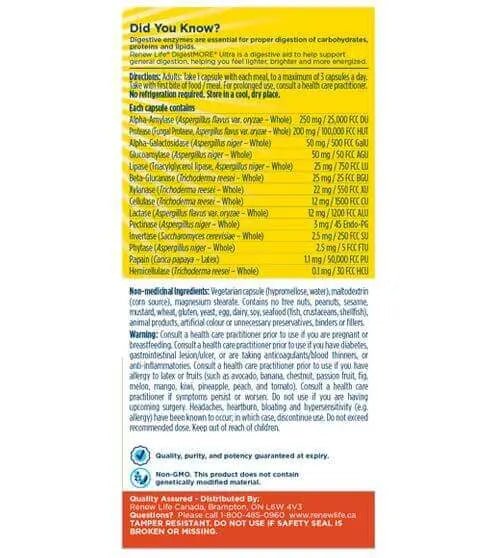 Renew Life Digest More Ultra Strength 60 Veg Capsules - Nutrition Plus