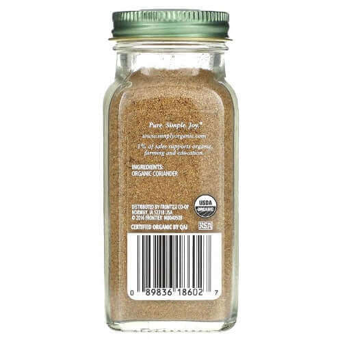 Simply Organic Coriander 65 Grams - Nutrition Plus