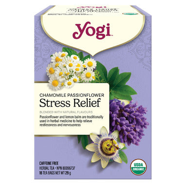 Yogi Chamomile Passionflower Stress Relief Tea 16 Tea Bags