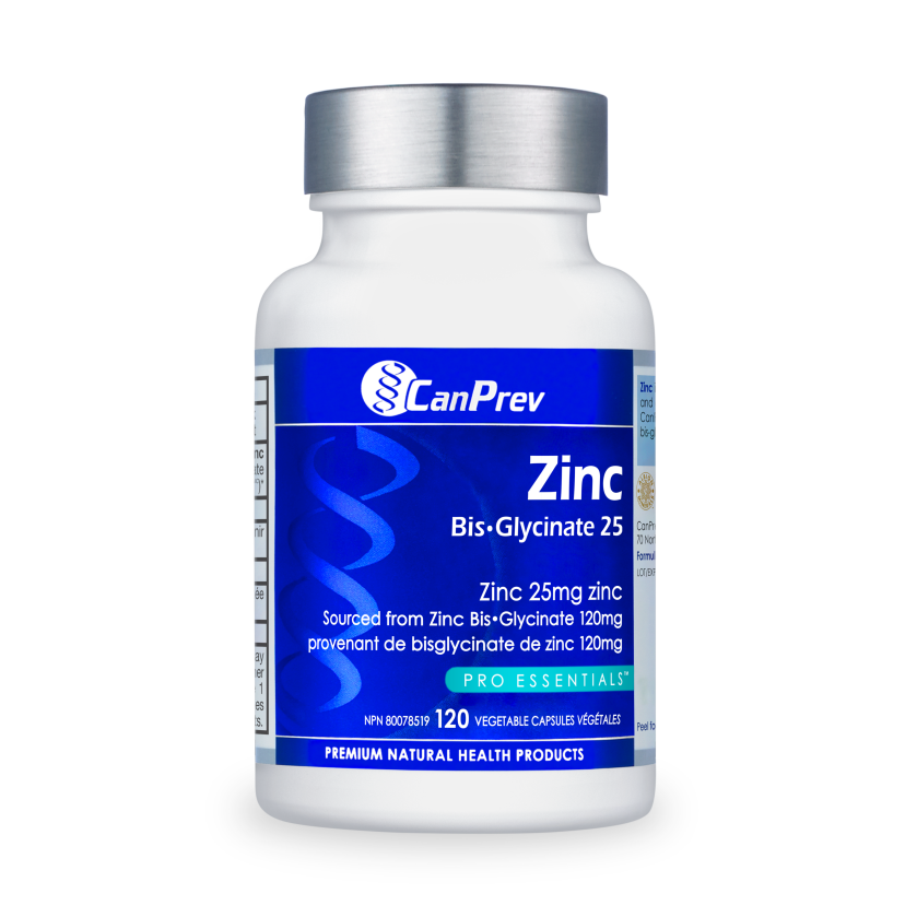CanPrev Zinc Bis-Glycinate 25mg 120 Veg Capsules