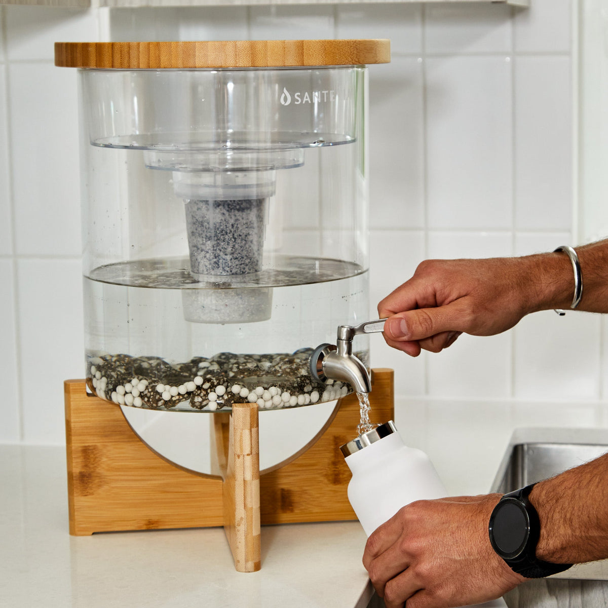 Santevia Glass Water System, Countertop Alkaline Water