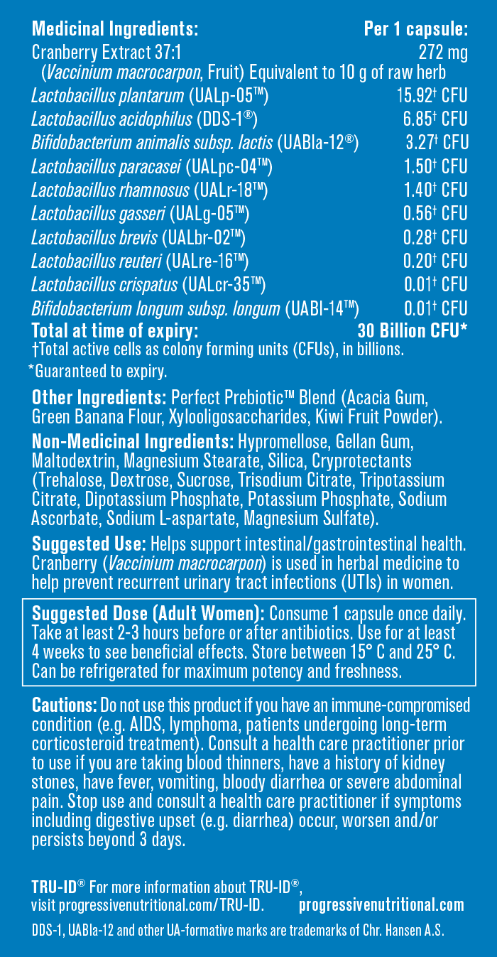 Progressive Perfect Probiotic Women's Formula 30 Billion CFU 30 DR Veg Capsules - Nutrition Plus