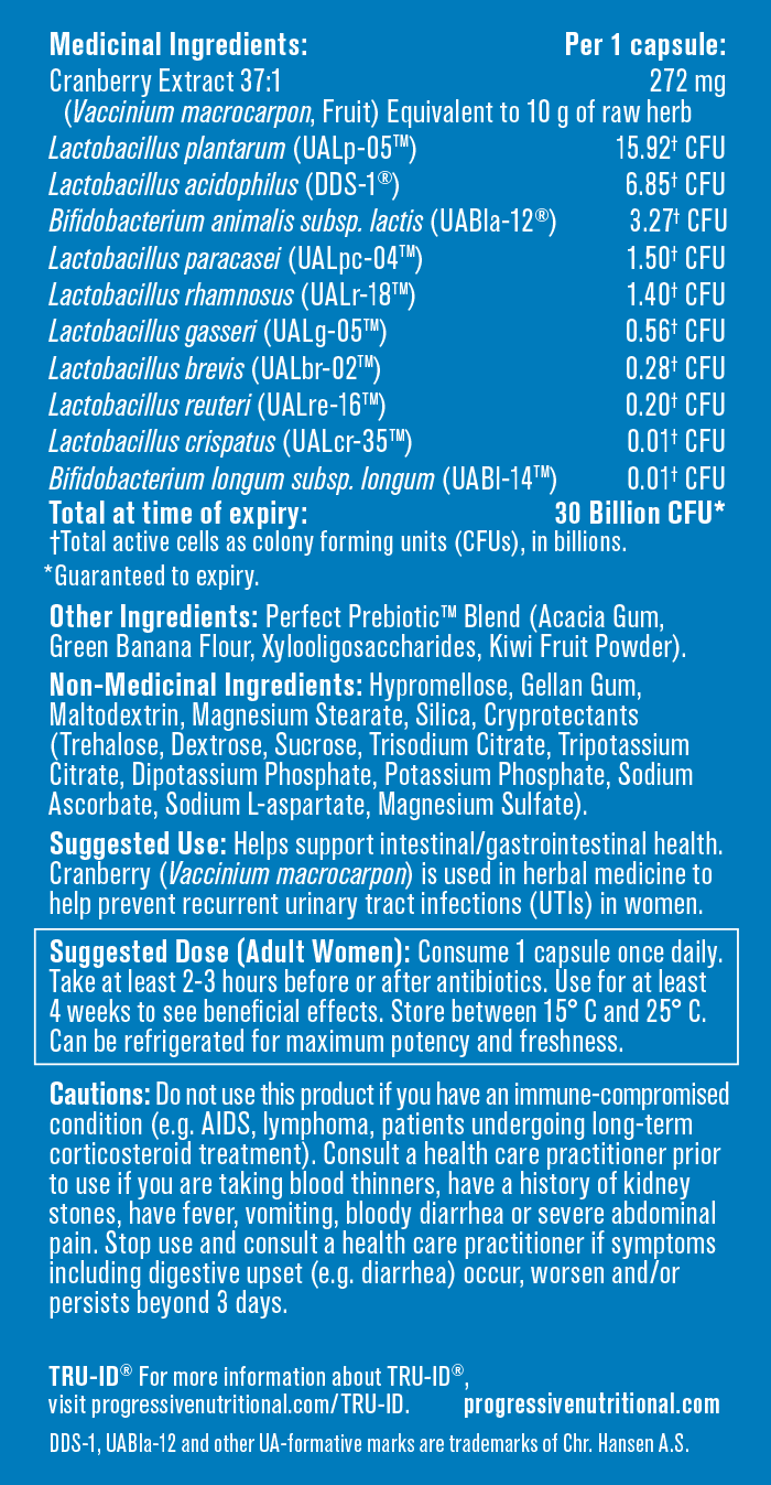 Progressive Perfect Probiotic Women's Formula 30 Billion CFU 30 DR Veg Capsules