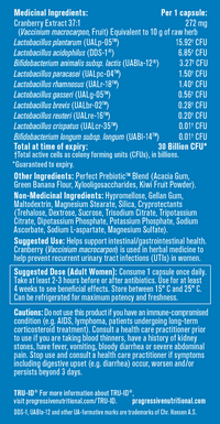 Thumbnail for Progressive Perfect Probiotic Women's Formula 30 Billion CFU 30 DR Veg Capsules