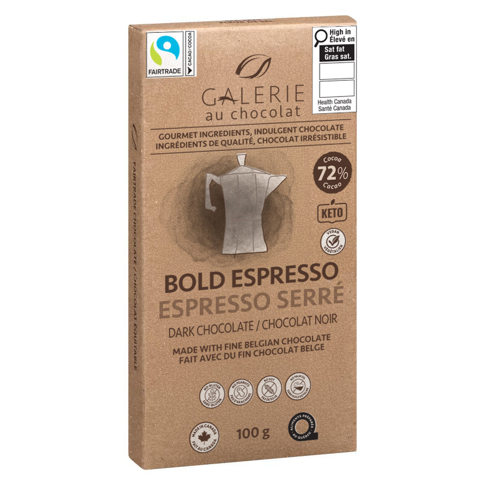 Galerie Au Chocolat Bold Espresso Dark Chocolate Bar 100 Grams