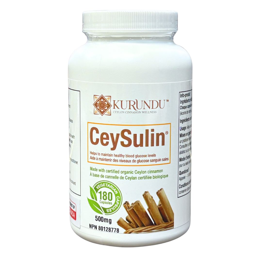 Kurundu CeySulin Ceylon Cinnamon 500mg 180 Veg Capsules