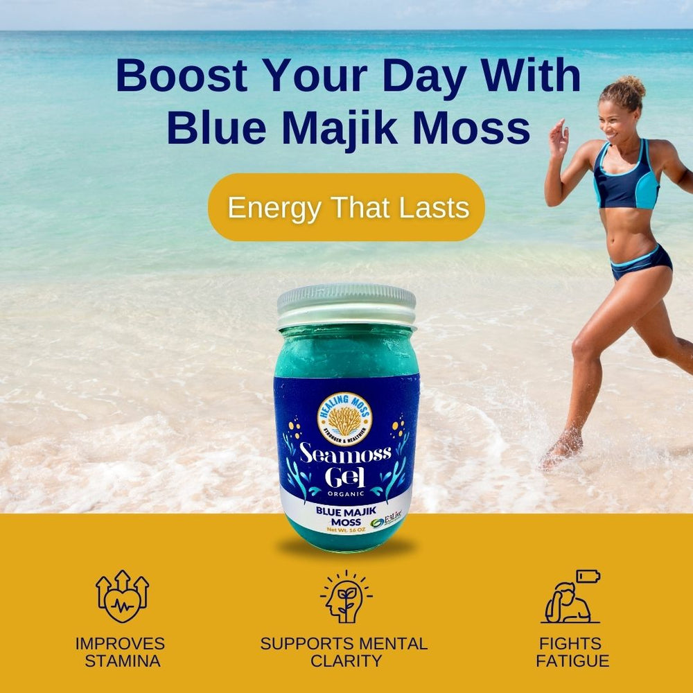 Healing Moss Blue Majik Sea Moss Gel – Superfood for Energy - 16 oz