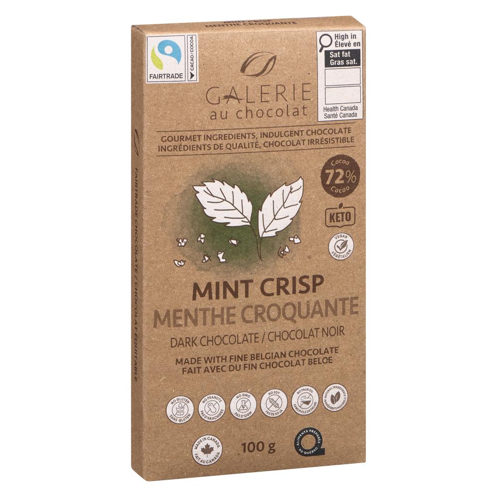 Galerie Au Chocolat Mint Crisp Dark Chocolate Bar 100 Grams