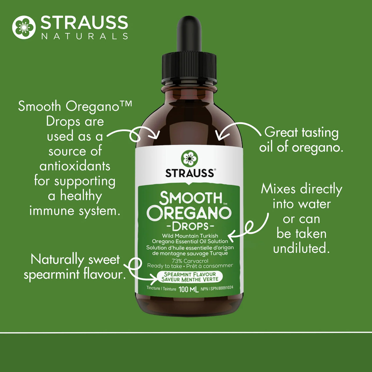 Strauss Smooth Oregano™ Drops 100mL