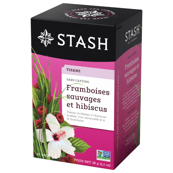 Stash Tea Wild Raspberry Hibiscus Tea, 20 Bags