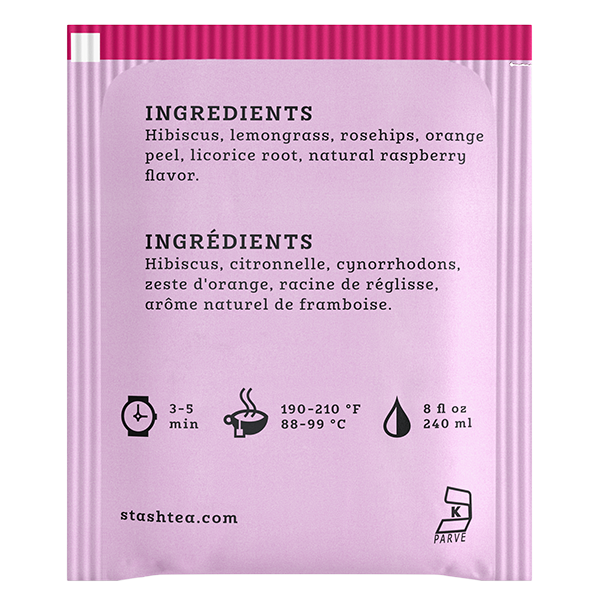 Stash Tea Wild Raspberry Hibiscus Tea, 20 Bags