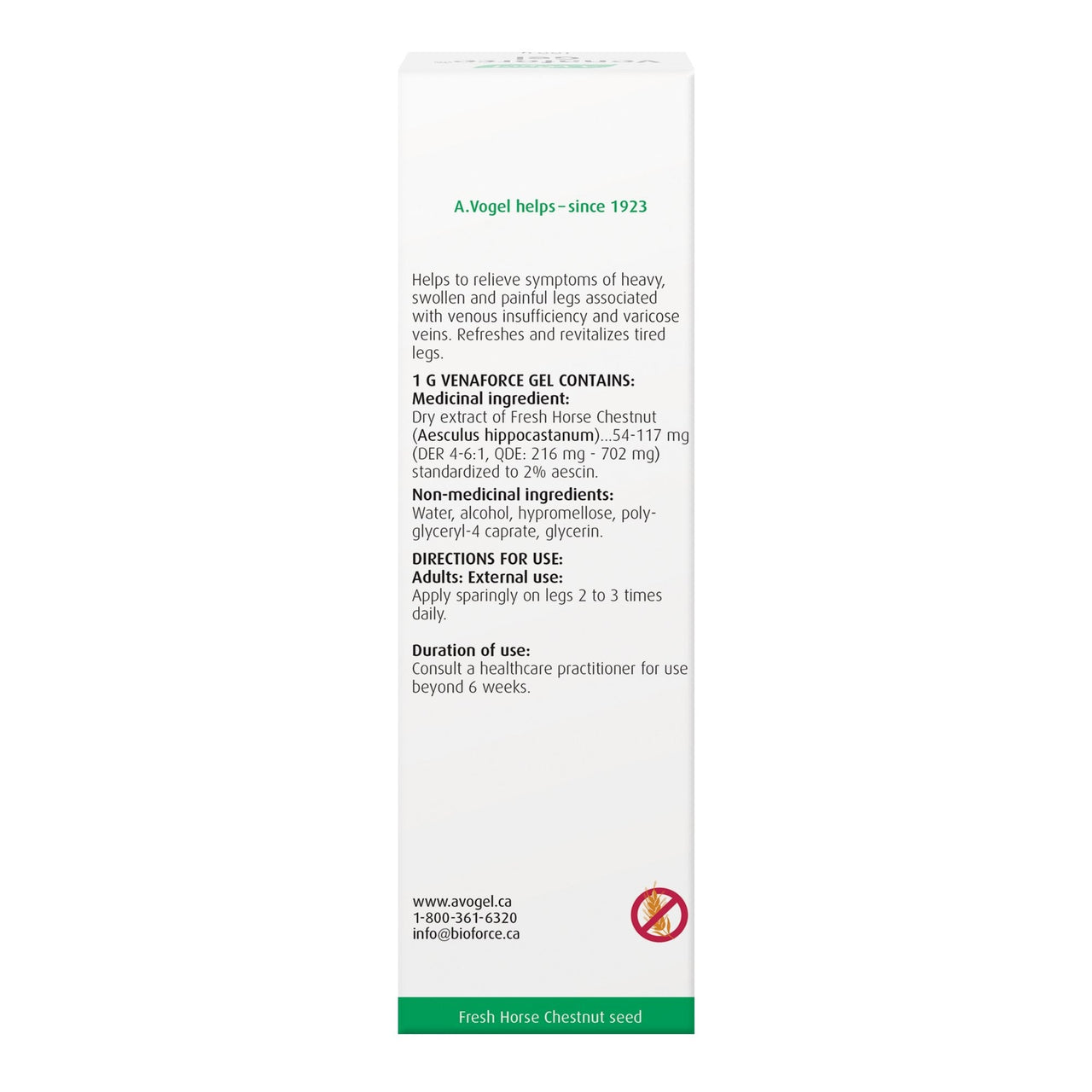 A. Vogel Venaforce® Gel - Horse chestnut 100 Grams gel for tired, aching legs - Nutrition Plus