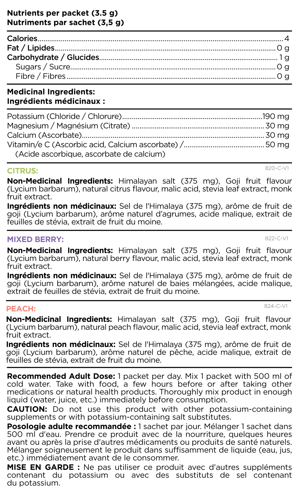 activ - X™ Everyday Electrolytes 20 Packets - Nutrition Plus