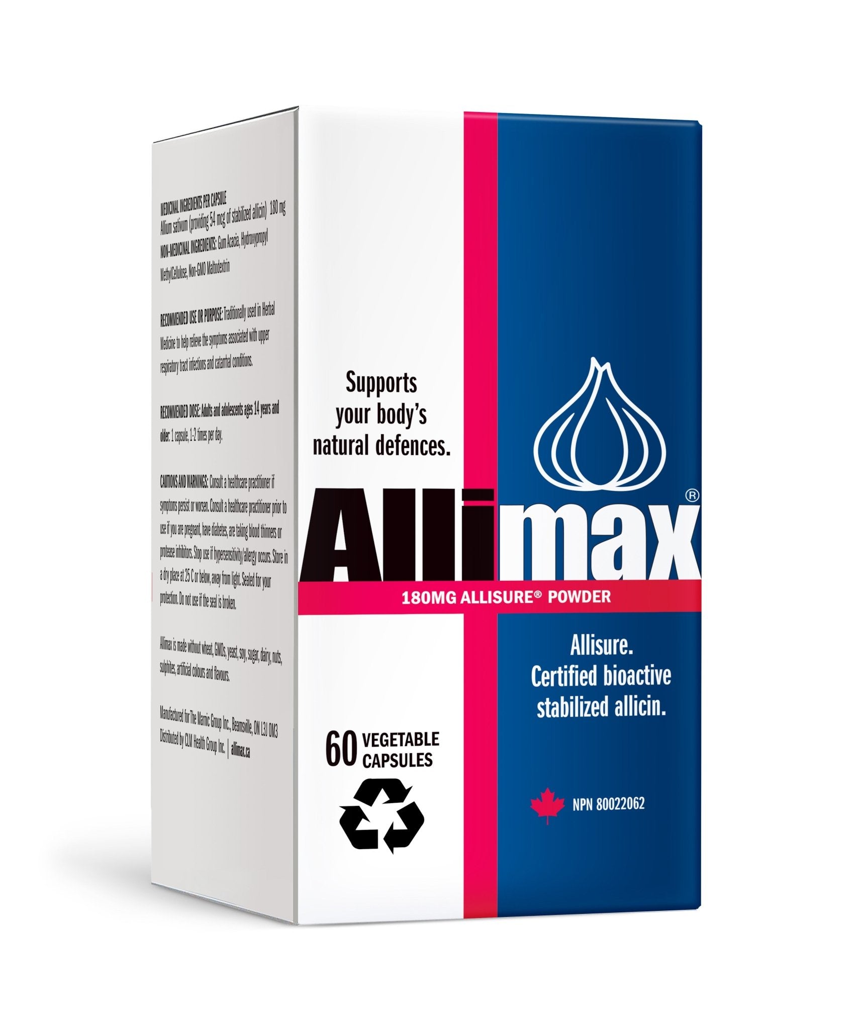 Allimax 180 mg Allisure Powder Veg Capsules - Nutrition Plus