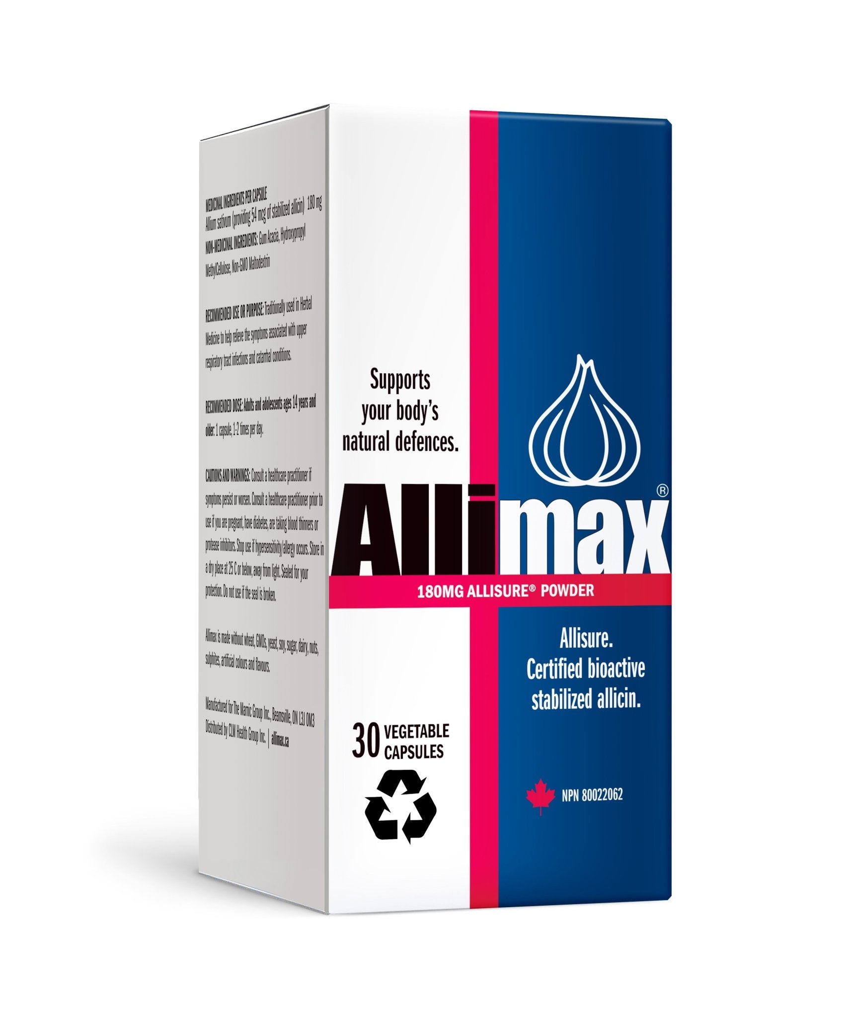 Allimax 180 mg Allisure Powder Veg Capsules - Nutrition Plus