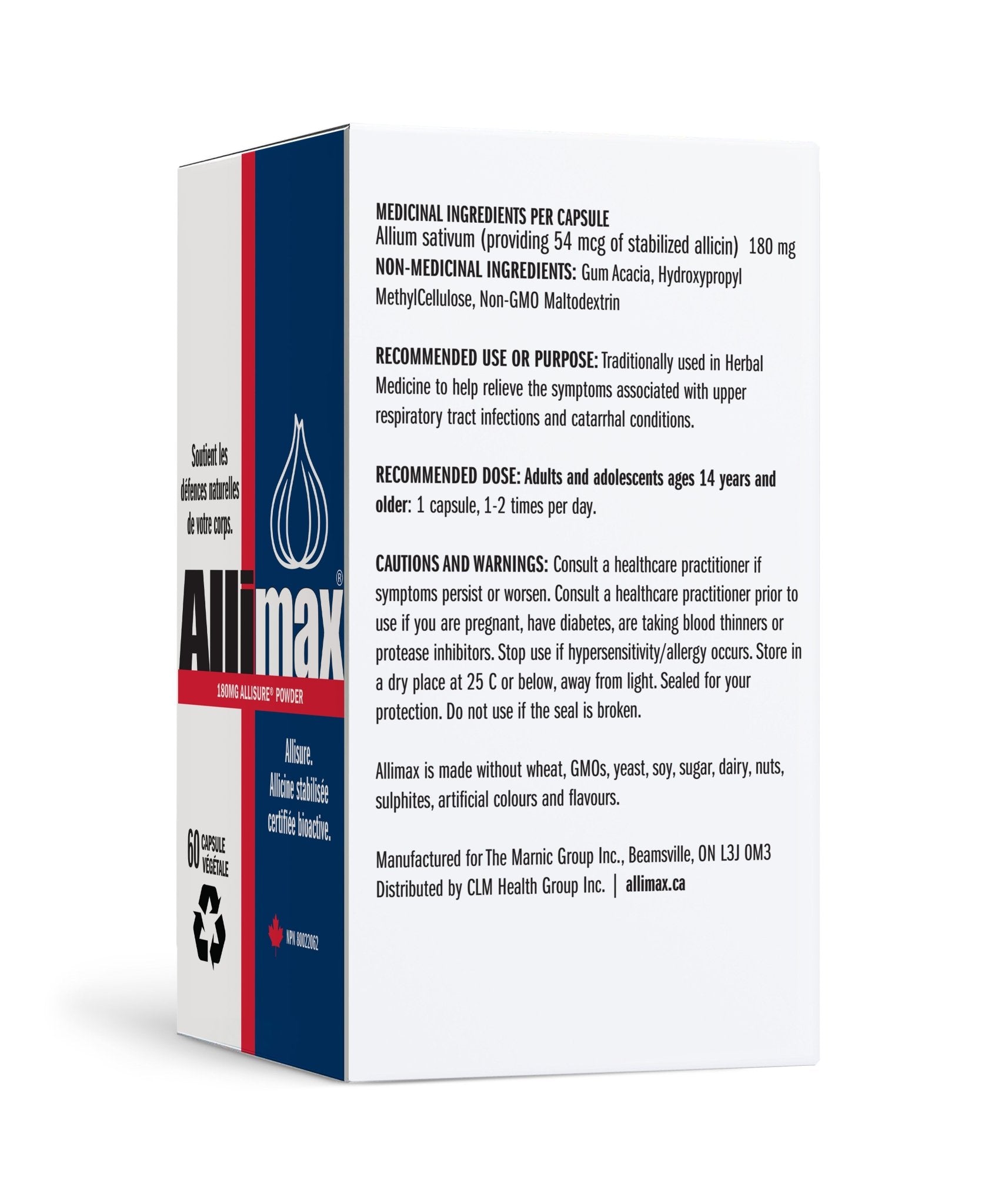 Allimax 180 mg Allisure Powder Veg Capsules - Nutrition Plus