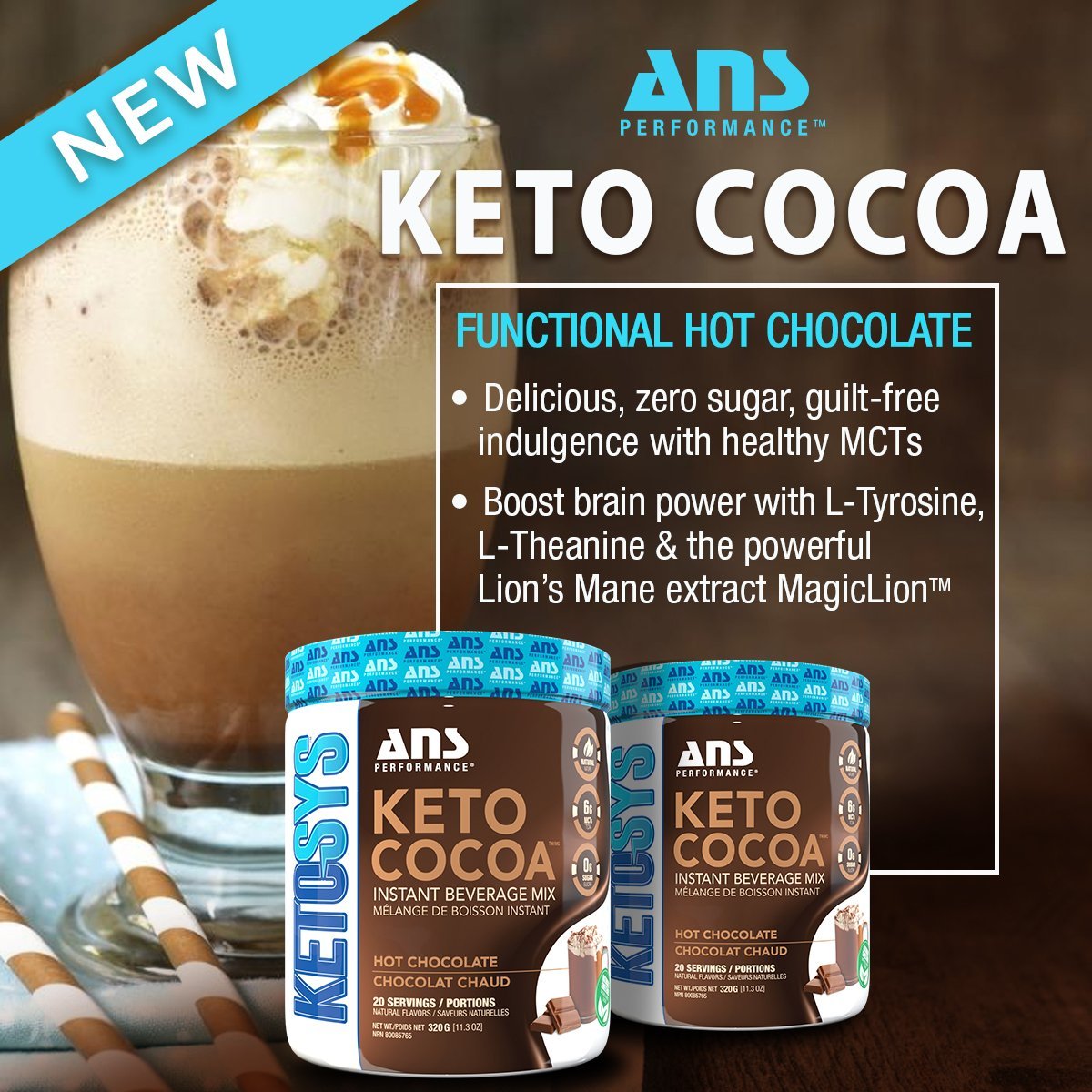 ANS Keto Cocoa 320 Grams - Nutrition Plus