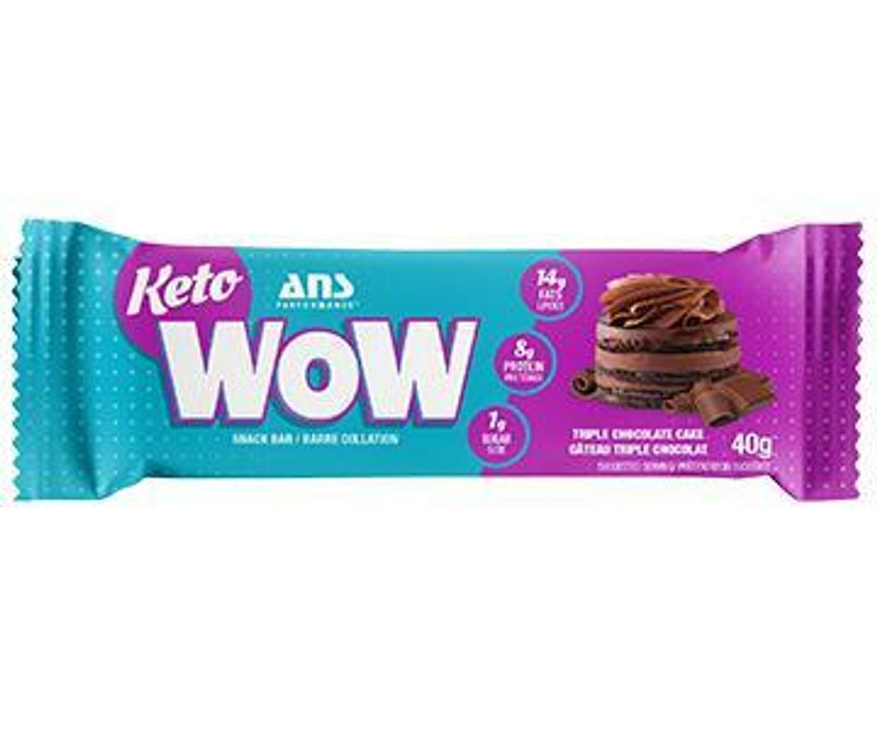 ANS Keto WOW Protein Bar Triple Chocolate Cake 40 Grams - Nutrition Plus