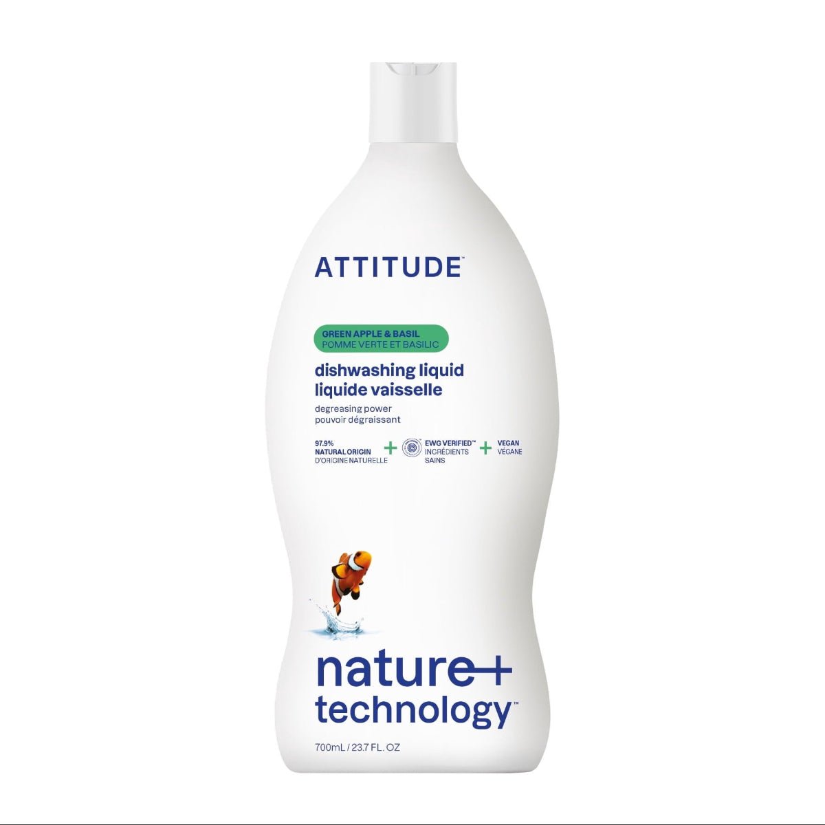 Attitude Dishwashing Liquid Green Apple 700mL - Nutrition Plus