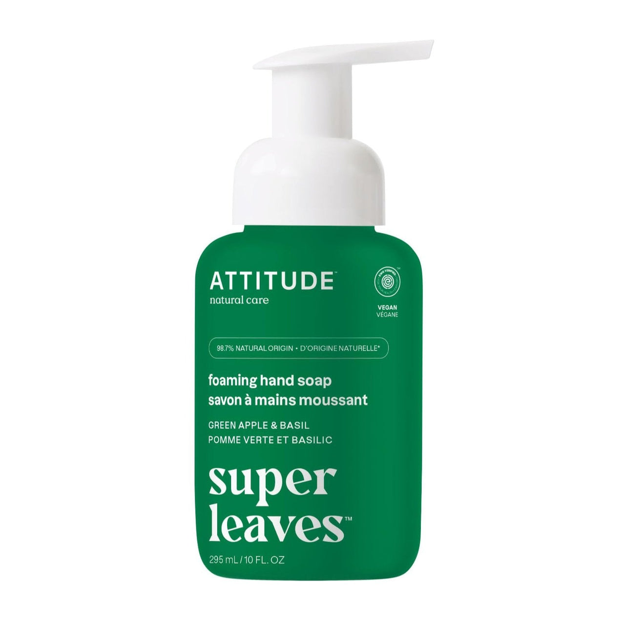 Attitude Foaming Hand Soap Green Apple and Basil, 295mL - Nutrition Plus