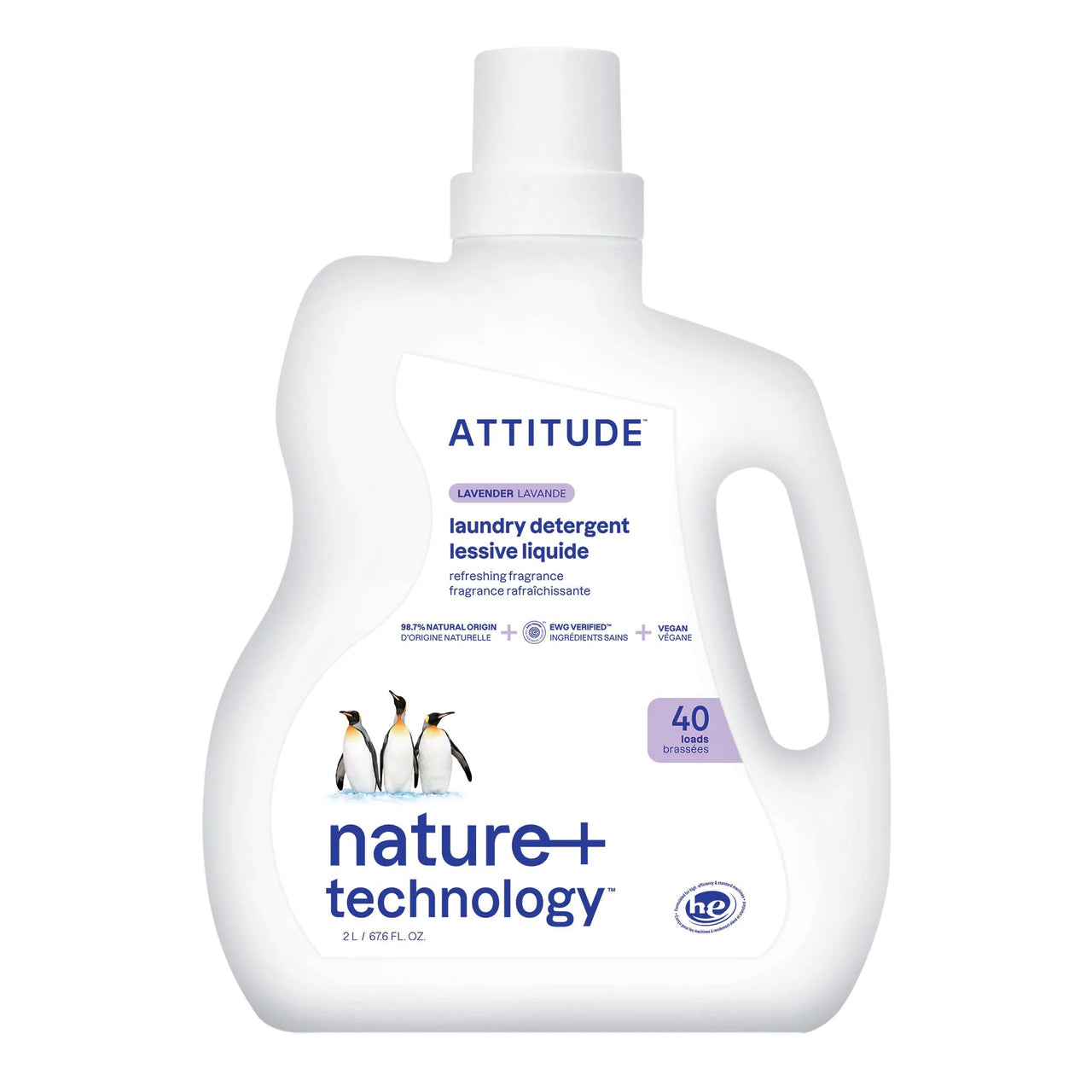 Attitude Laundry Detergent, Lavender 2L 40 Loads - Nutrition Plus