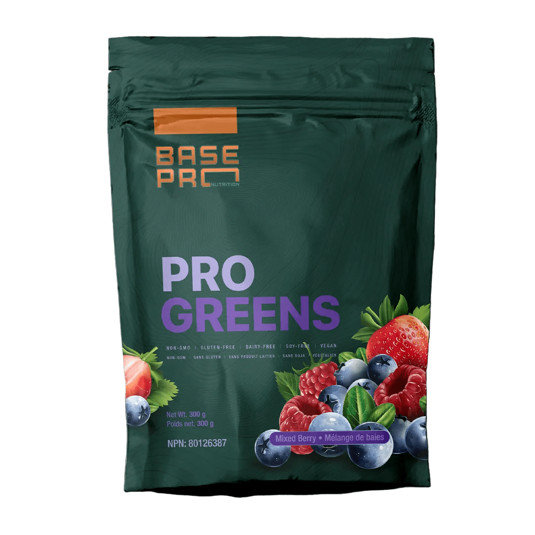 Base Pro Nutrition Pro Greens Powder- Mixed Berry 300 grams