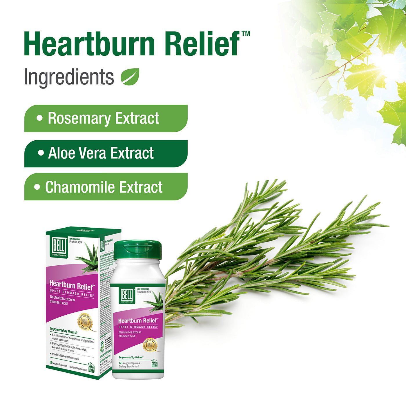 Bell Heartburn Relief™ 60 Capsules - Nutrition Plus