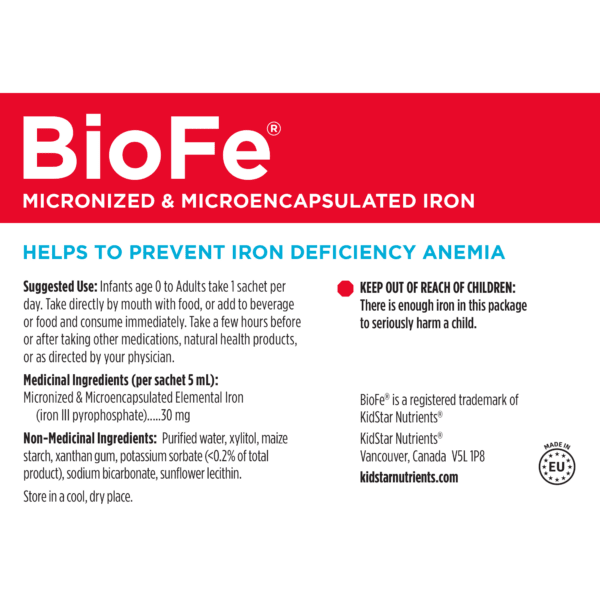 BioFe Liquid Iron 30mg 46 sachets - Nutrition Plus