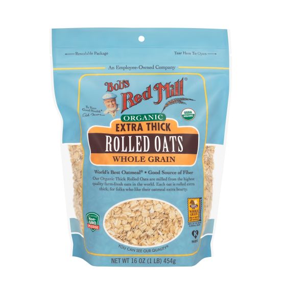 Bob's Red Mill Organic Extra Thick Rolled Oats 454 Grams - Nutrition Plus