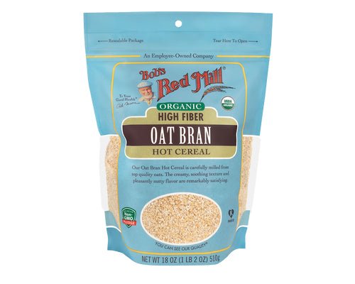 Bob's Red Mill Organic Oats Bran 510 Grams, Hot Cereal - Nutrition Plus