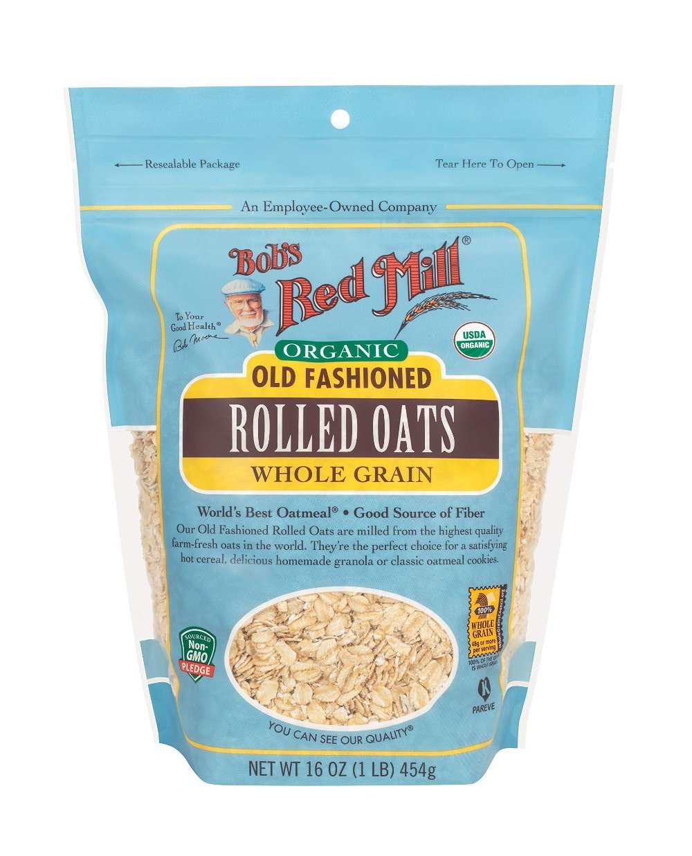 Bob's Red Mill Organic Old Fationed Rolled Oats 454 Grams - Nutrition Plus