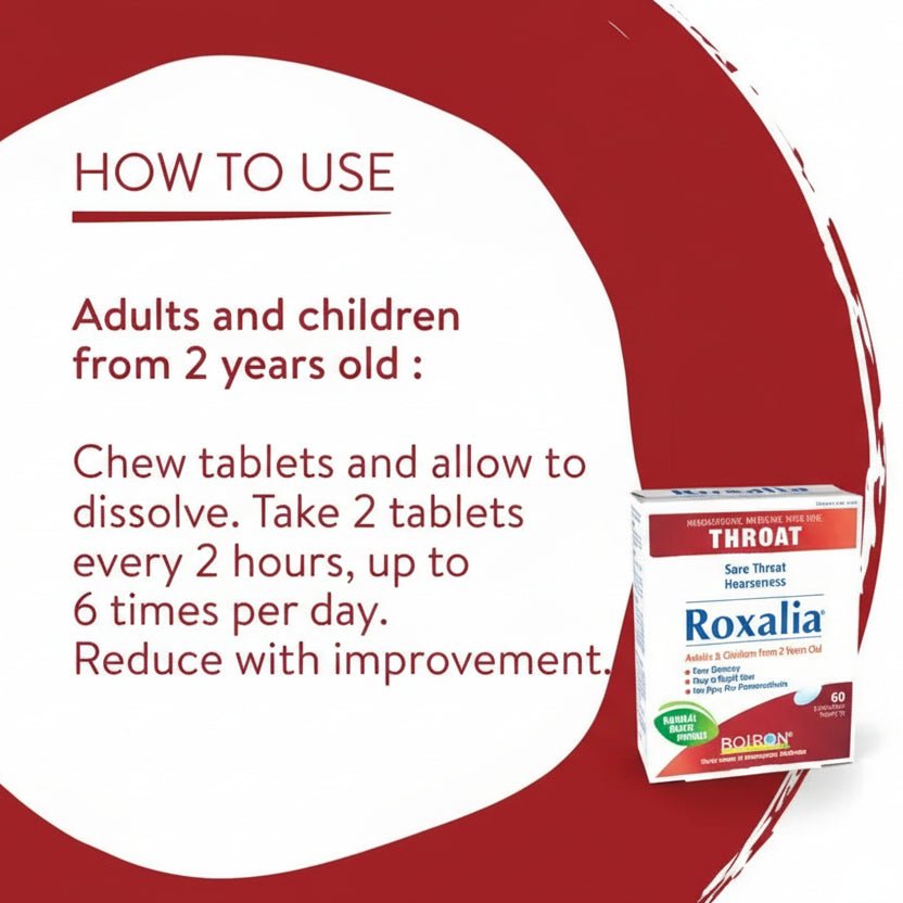 Boiron Roxalia 60 Chewable Tablets, Sore Throat - Nutrition Plus