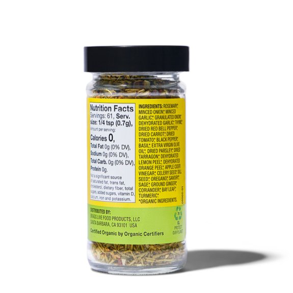 Bragg Organic Sprinkle Herbs & Spices Seasoning, 42 Grams - Nutrition Plus