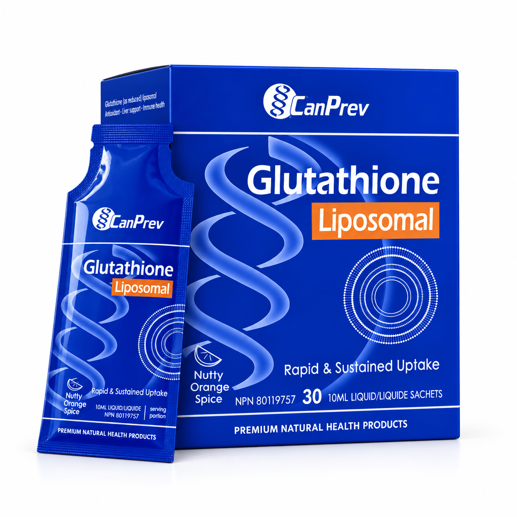 CanPrev Liposomal Glutathione 30 Sachets * 10mL Liquid, Nutty Orange Spice - Nutrition Plus