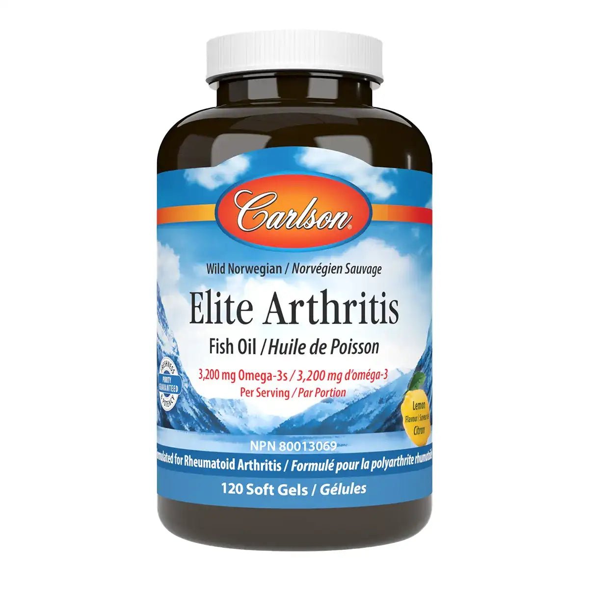 Carlson Elite Arthritis 120 Softgels, Lemon Flavour - Nutrition Plus