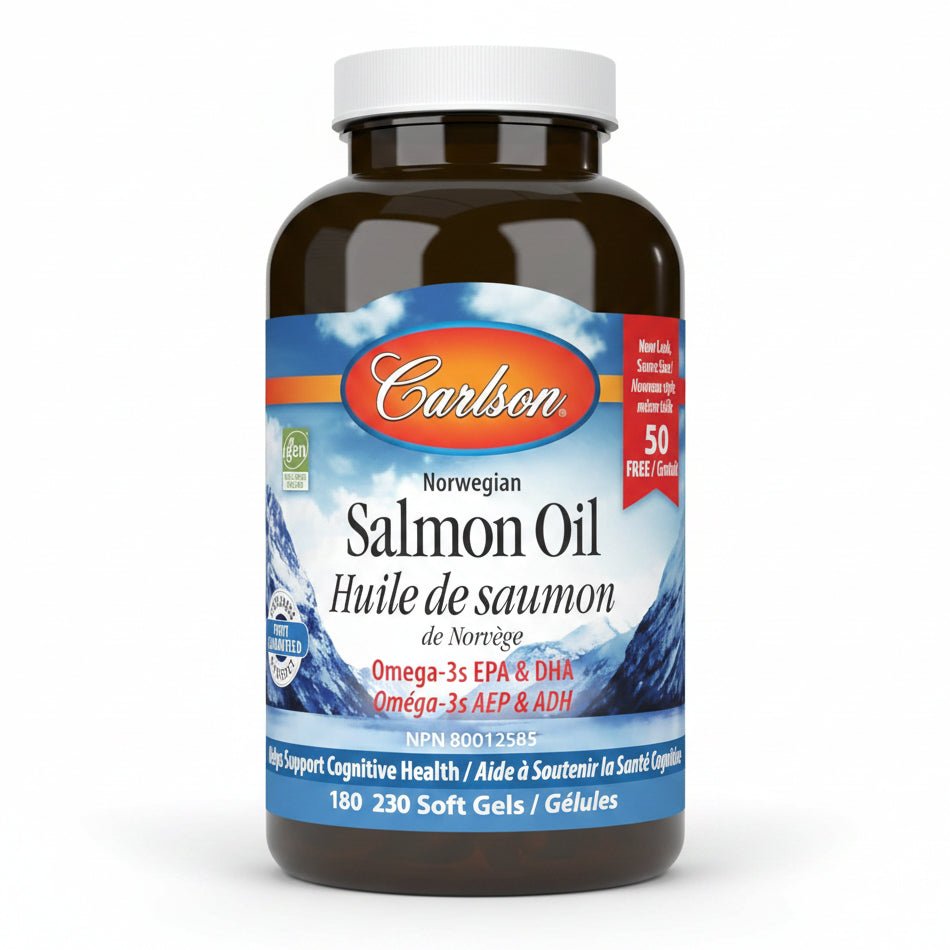 Carlson Norwegian Salmon Oil Bonus Pack 230 Softgels - Nutrition Plus