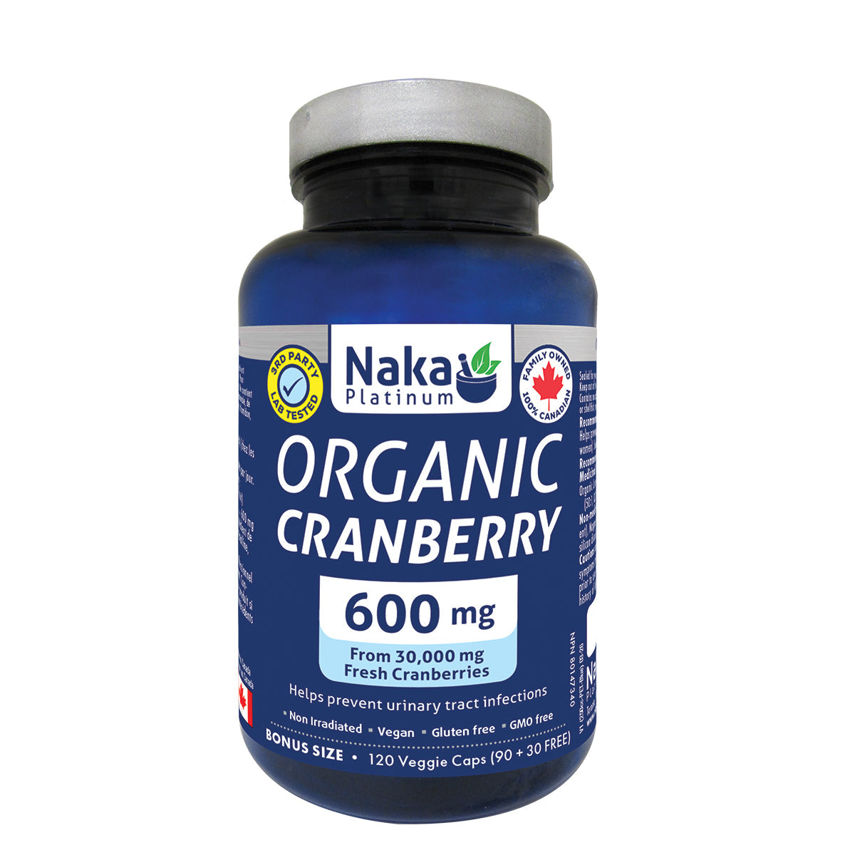 Naka Organic Cranberry 120 Veg Capsules