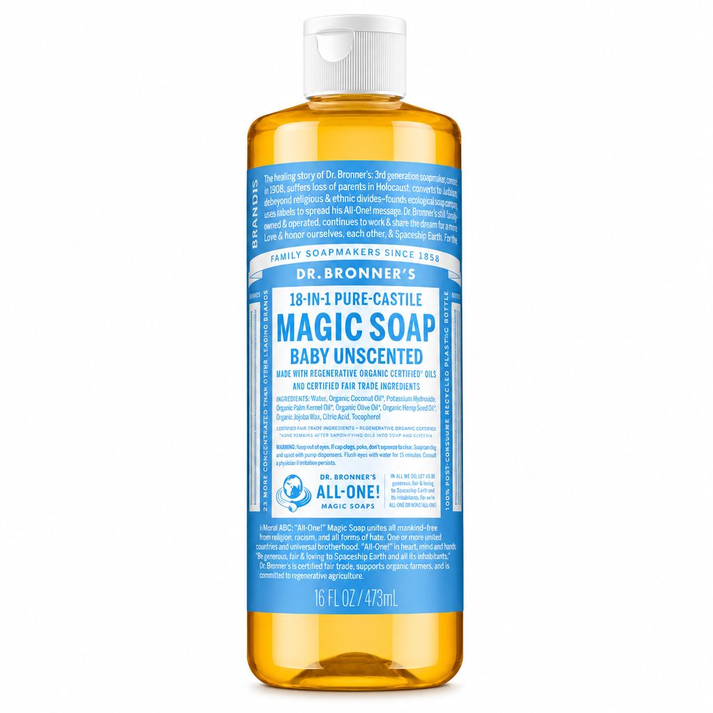 Dr. Bronner's 18 - IN - 1 Baby Unscented Pure - Castille Soap - Nutrition Plus