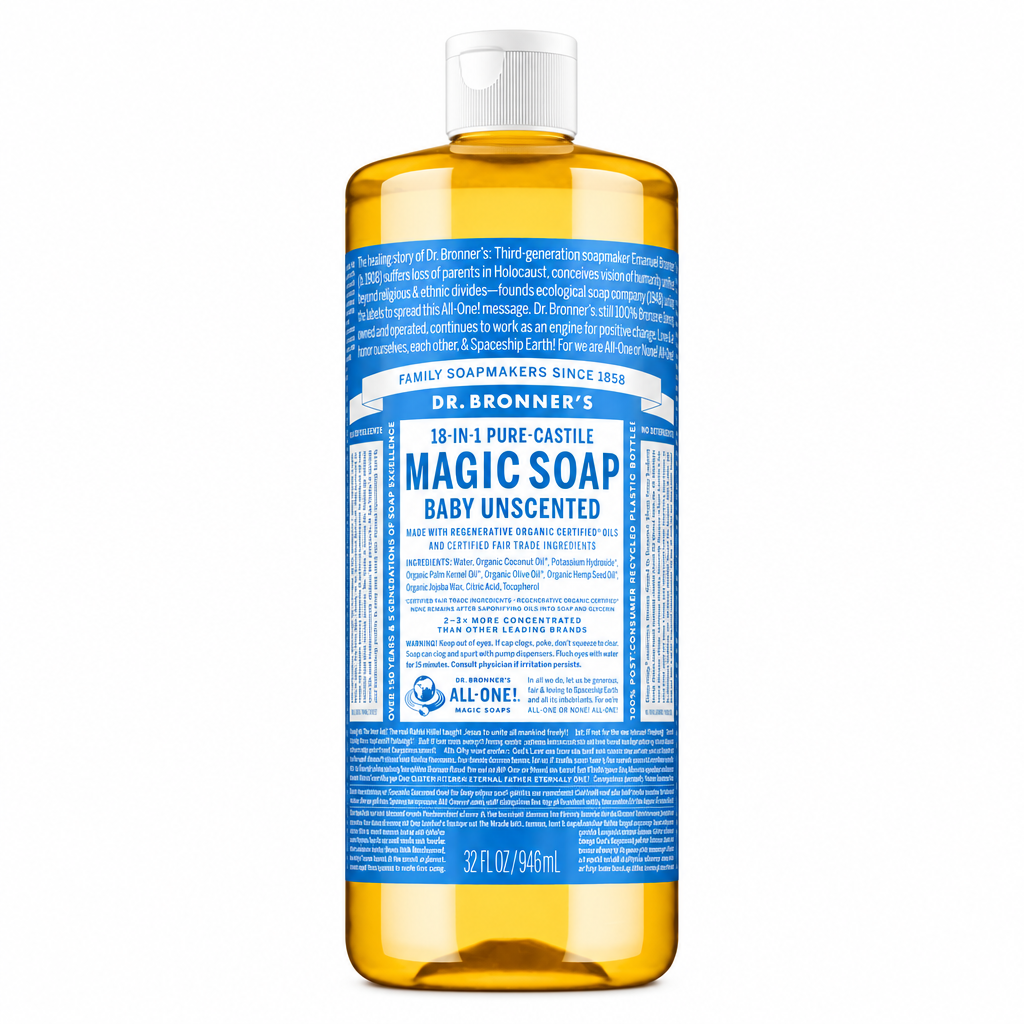 Dr. Bronner's 18 - IN - 1 Baby Unscented Pure - Castille Soap - Nutrition Plus