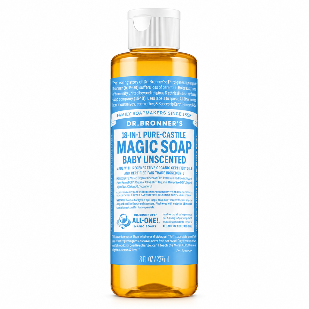 Dr. Bronner's 18 - IN - 1 Baby Unscented Pure - Castille Soap - Nutrition Plus