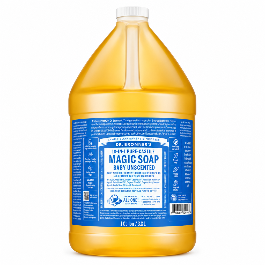Dr. Bronner's 18 - IN - 1 Baby Unscented Pure - Castille Soap - Nutrition Plus