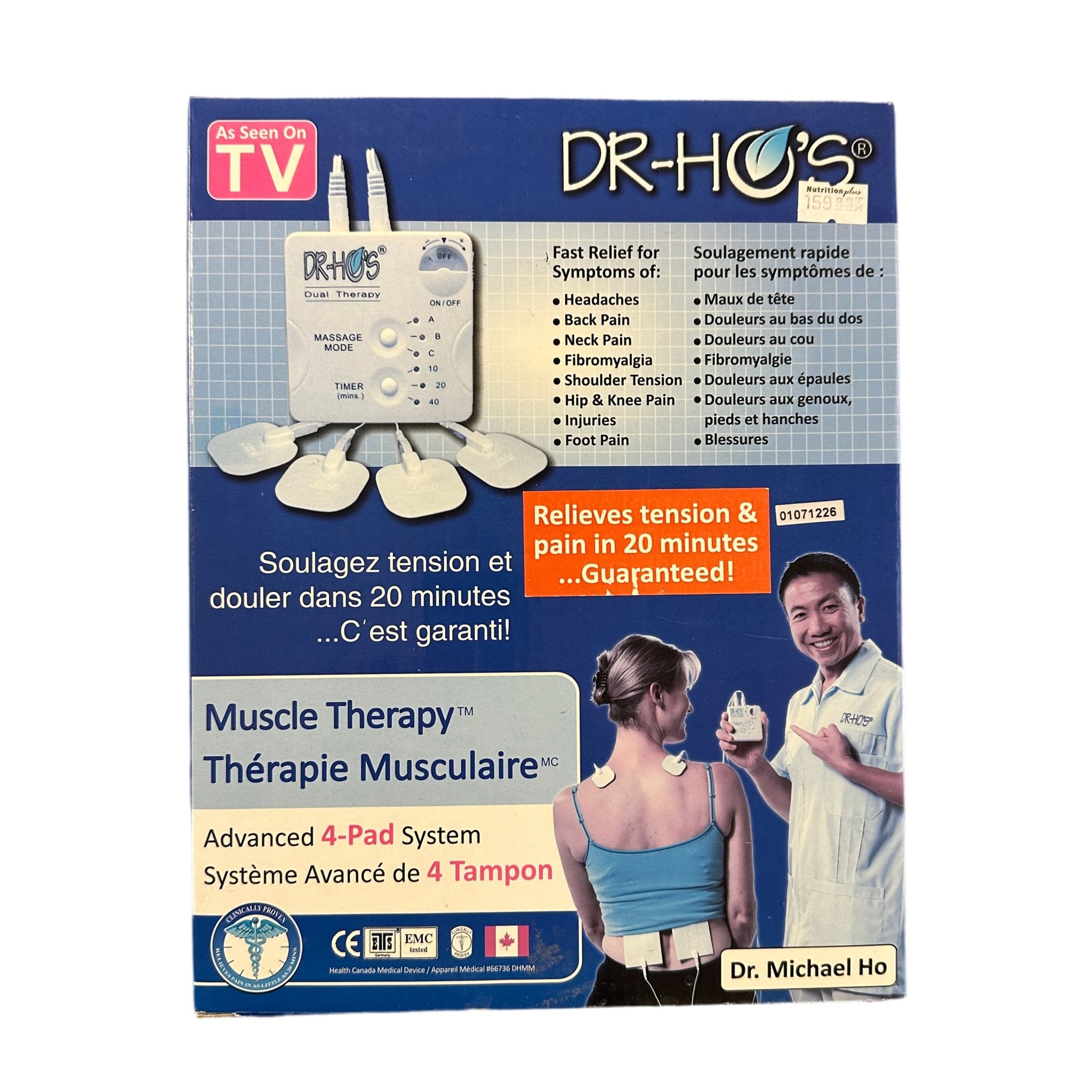 Dr Ho's Muscle therapy - Pain Relief System 4 Pads - Nutrition Plus